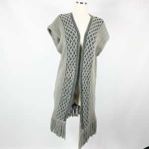 Gena OS One Size Cardigan Sweater Long Gray Metall